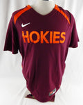 2000s Virginia Tech Hokies #2 Game Used Maroon Warm Up Shirt L 983