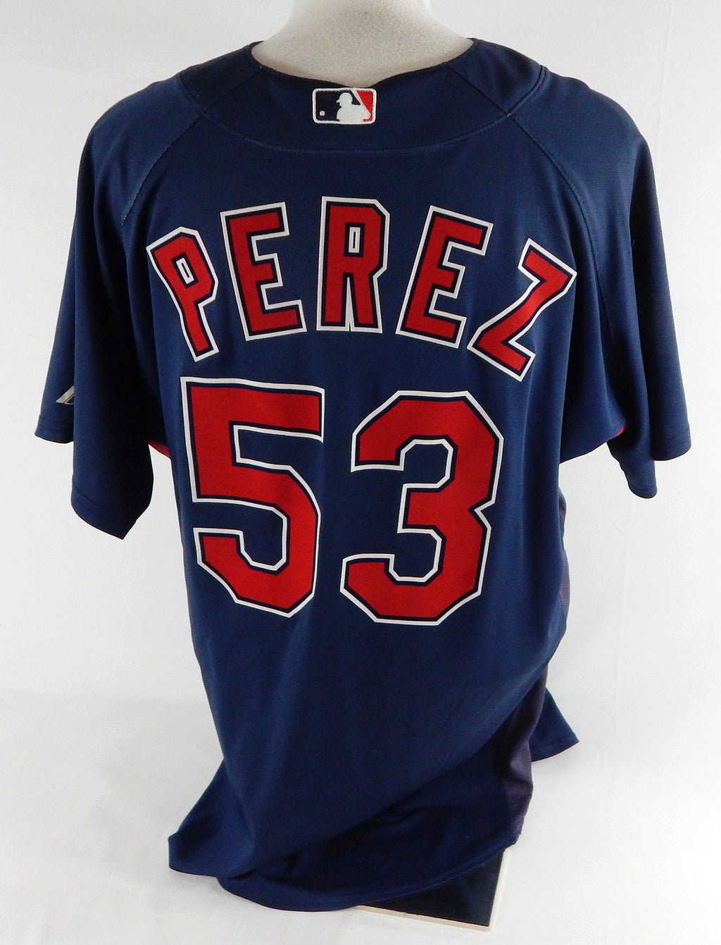 2007-10 Cleveland Indians Rafael Perez #53 Game Used Blue Jersey ST BP XL 517 Pic2