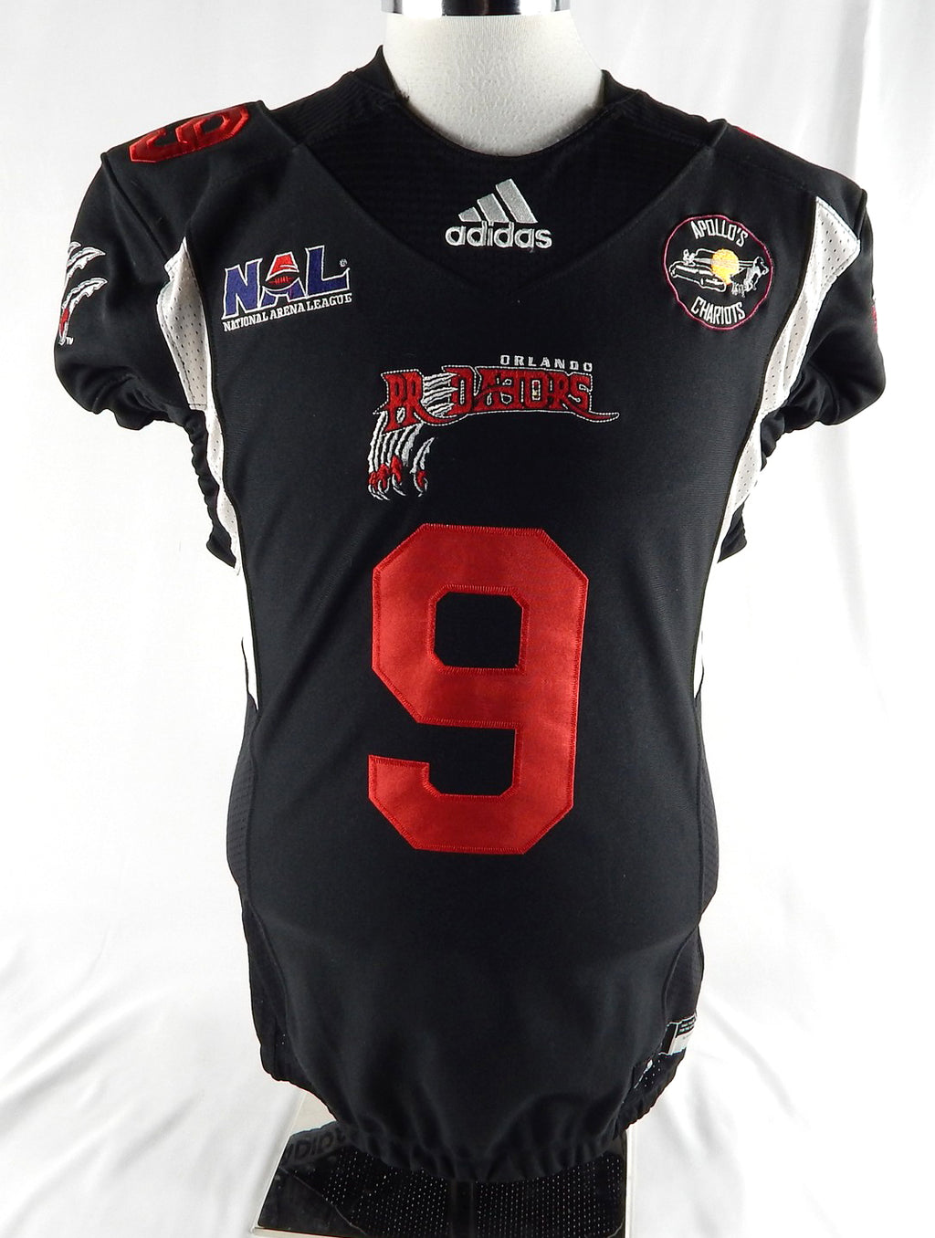 Orlando Predators Peterson #9 Game Used Black Jersey L 313