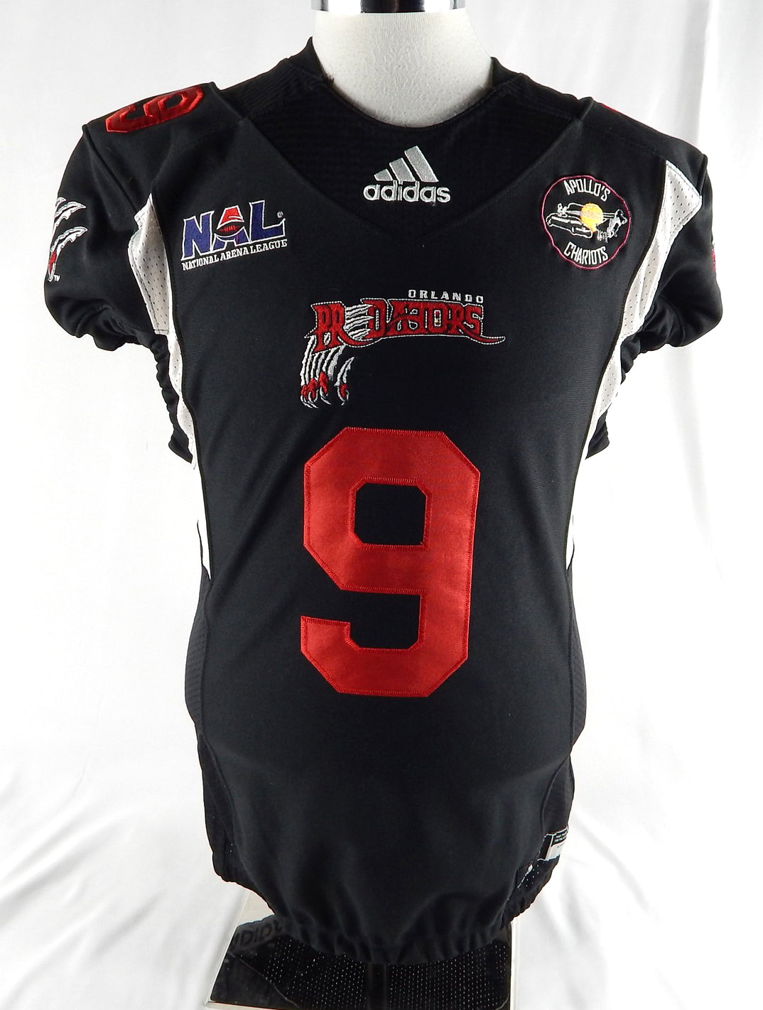 Orlando Predators Peterson #9 Game Used Black Jersey L 313