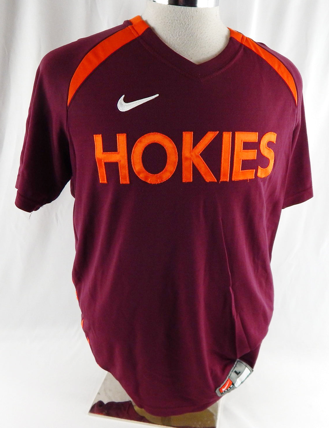 2000s Virginia Tech Hokies #21 Game Used Maroon Warm Up Shirt L 984