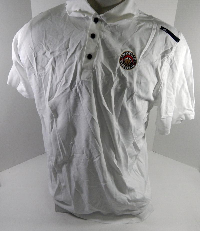 New Orleans Pelicans Team Issued White Basketball Polo Shirt 716