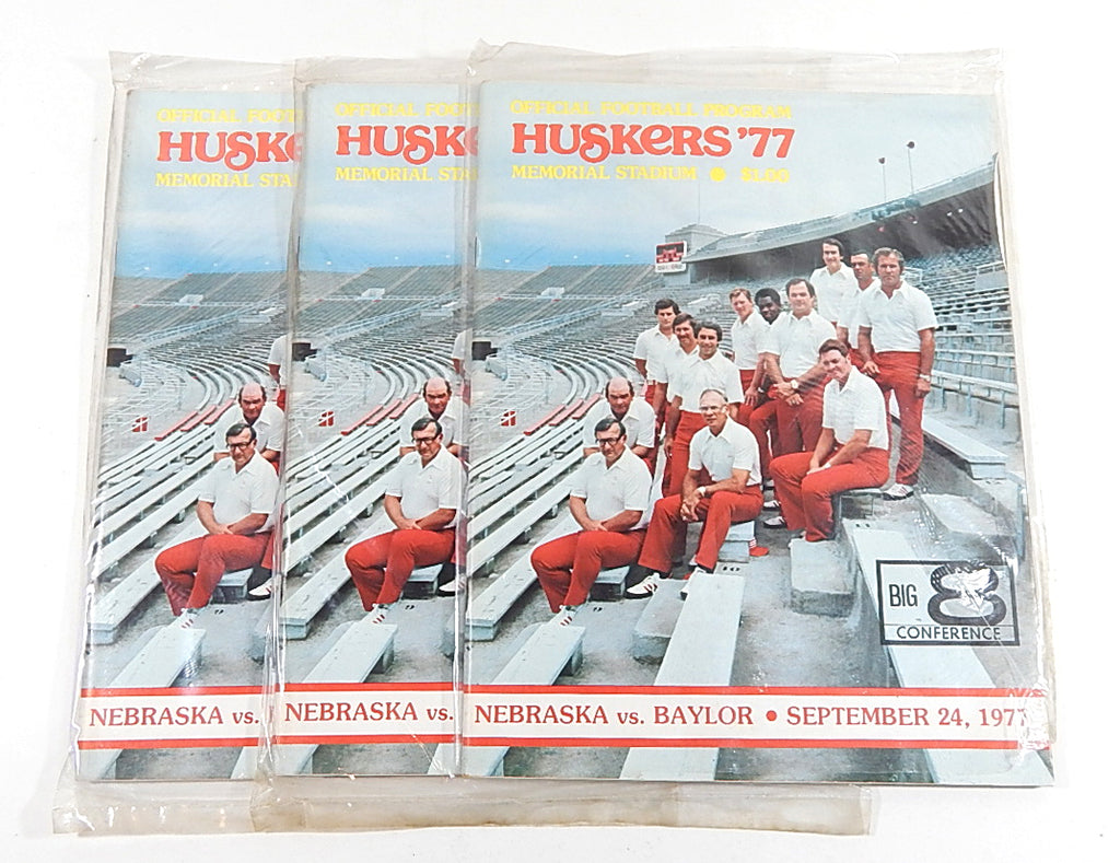 Lot of (3) 1977 Baylor at Nebraska College Football Programs 9/24/77