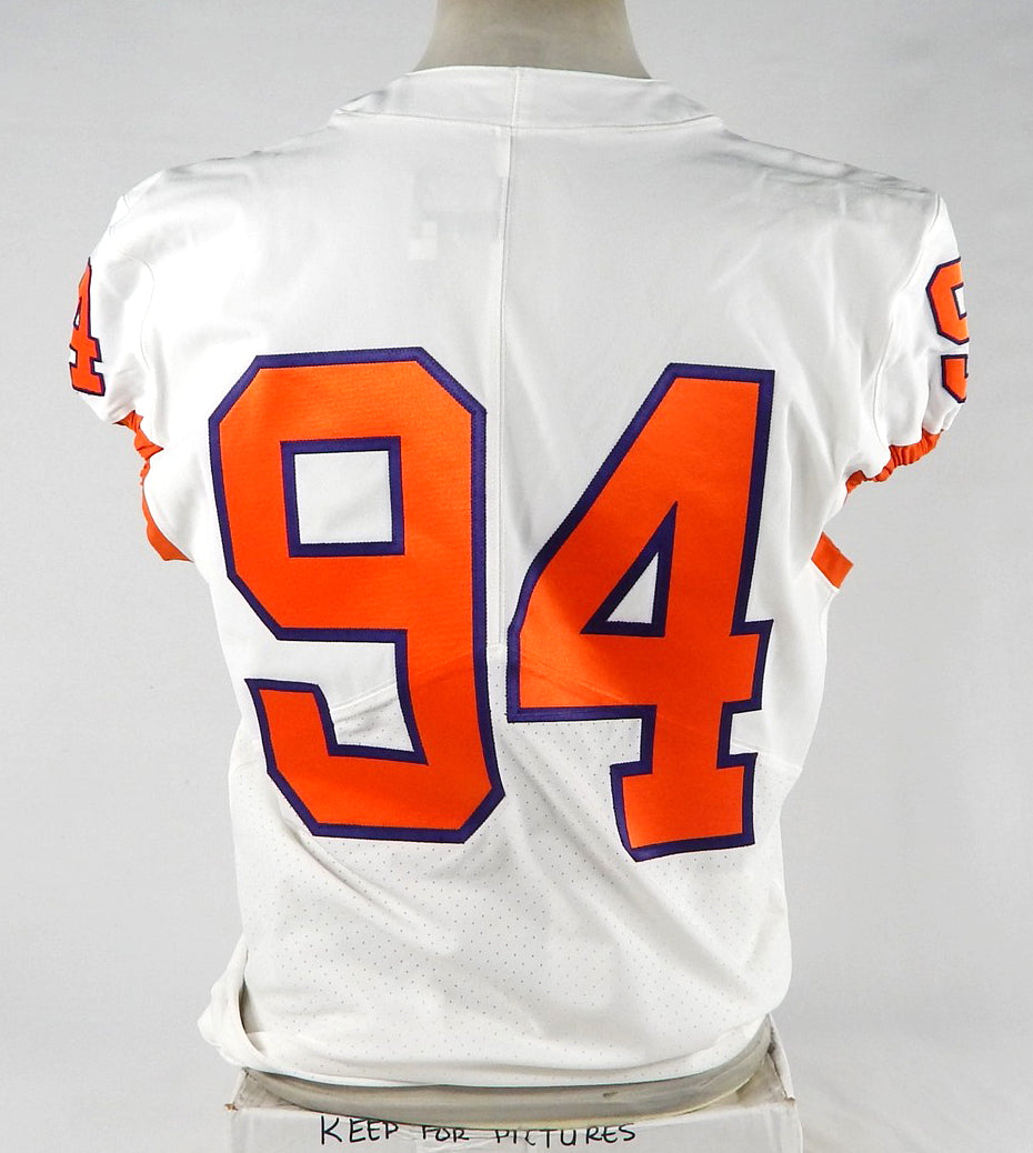 2018-22 Clemson Tigers #94 Game Issued White Jersey NP Rem 44 713 Pic2