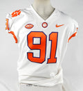 2018-22 Clemson Tigers #91 Game Issued White Jersey NP Rem 46 714