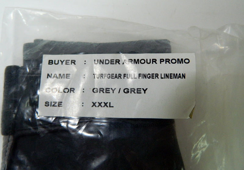 Under Armor Turfgear Full Finger Lineman Gloves Gray/Gray XXXL Pic2