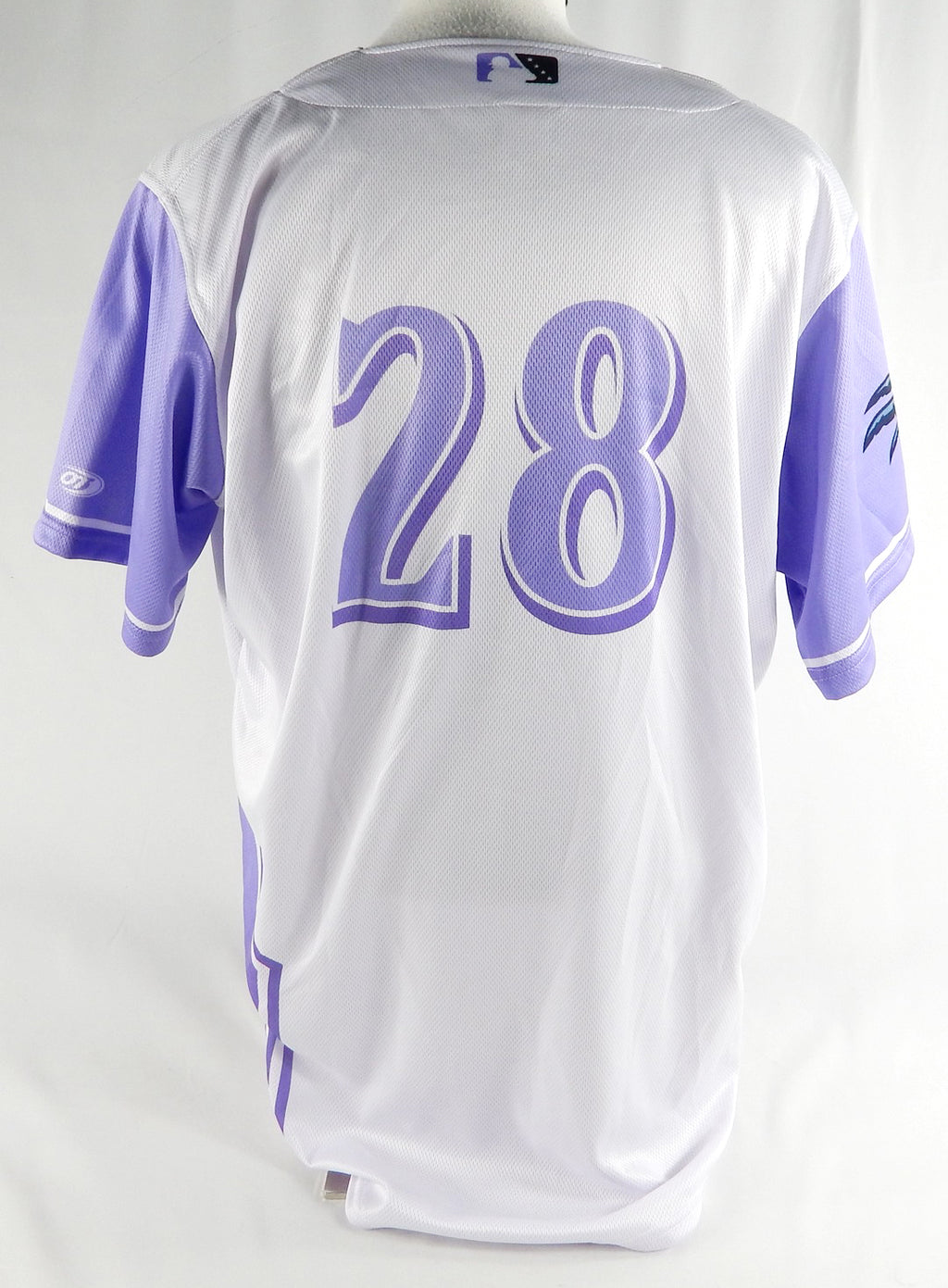 2024 Clearwater Threshers #28 Game Used White Jersey Strike Out Cancer 48 552 Pic2