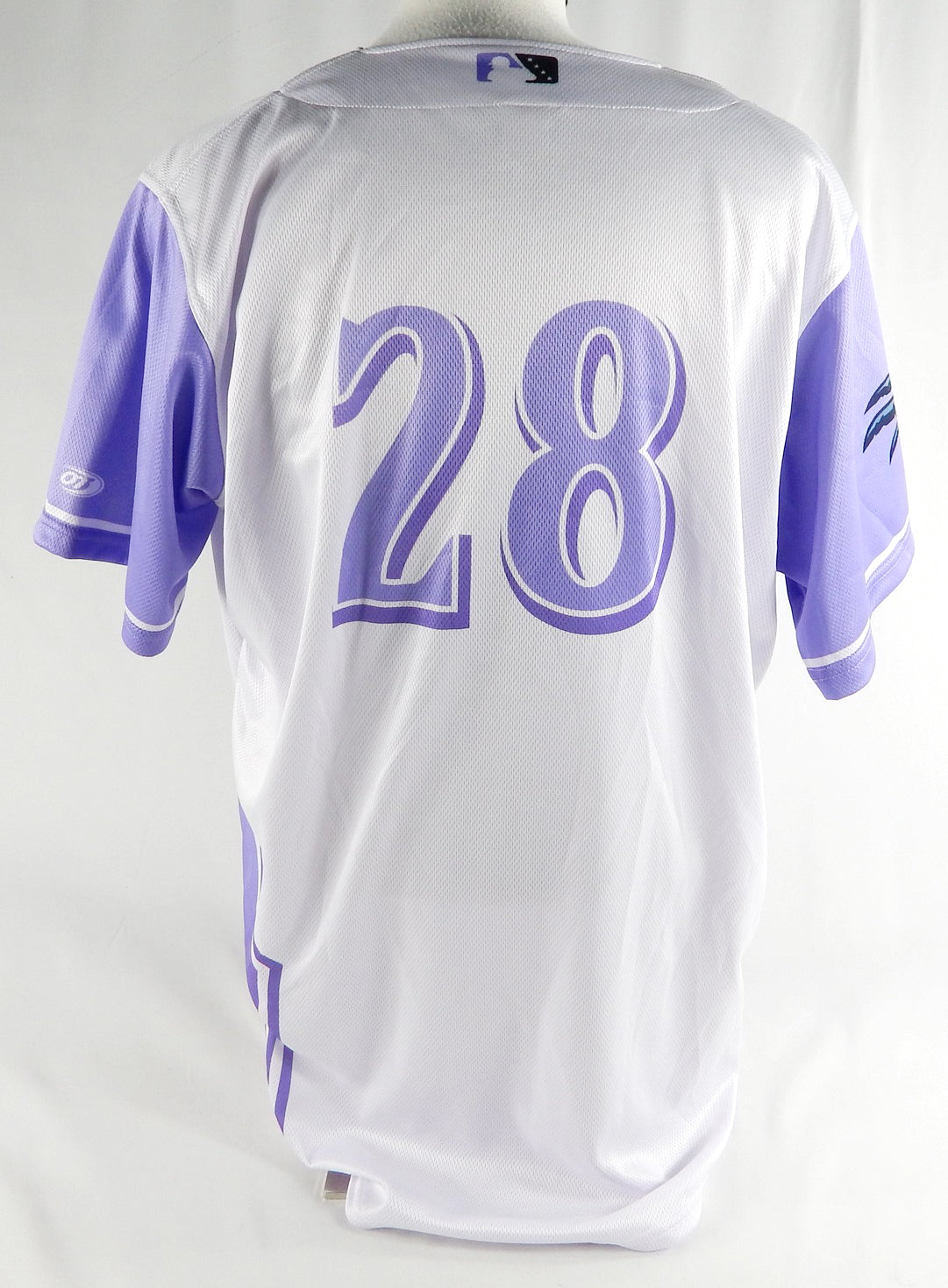 2024 Clearwater Threshers #28 Game Used White Jersey Strike Out Cancer 48 552 Pic2