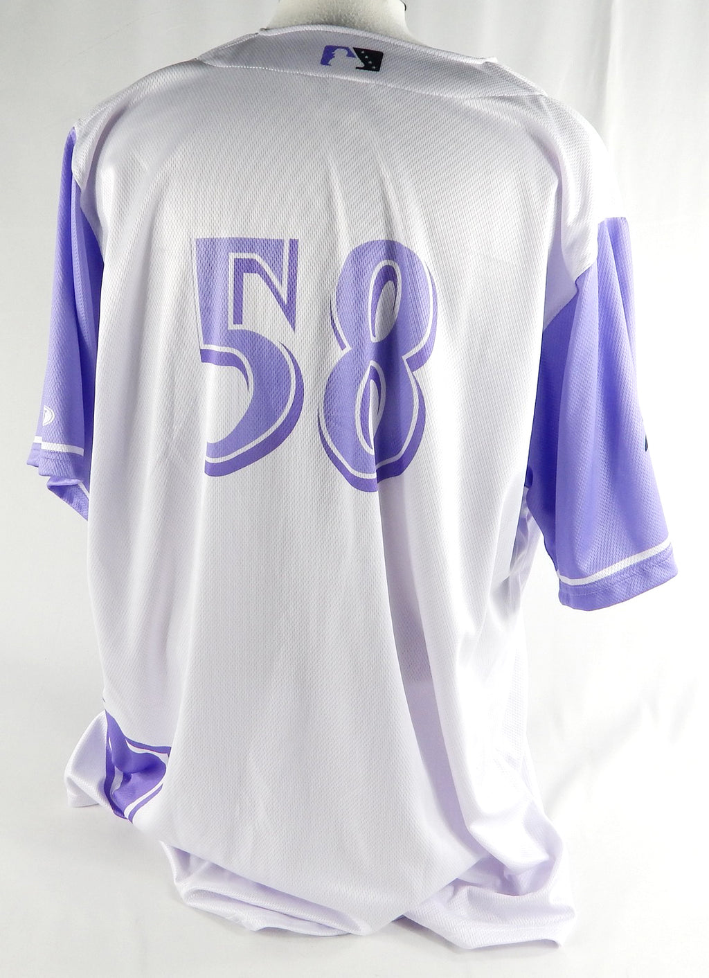 2024 Clearwater Threshers #58 Game Used White Jersey Strike Out Cancer 54 553 Pic2