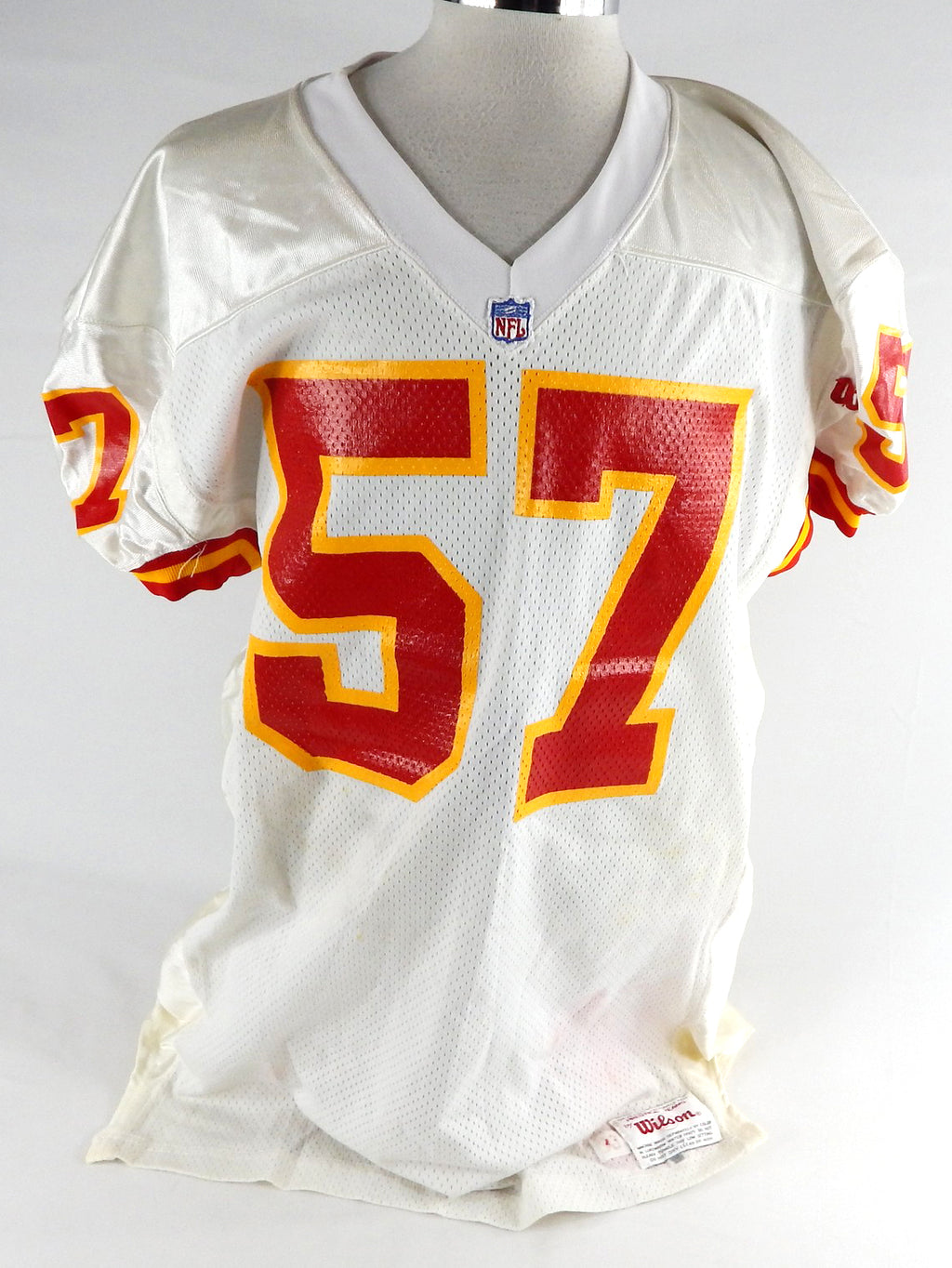 1993 Kansas City Chiefs #57 Game Issued White Jersey 50 930