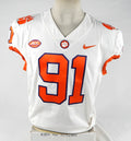 2018-22 Clemson Tigers #91 Game Issued White Jersey NP Rem 44 718