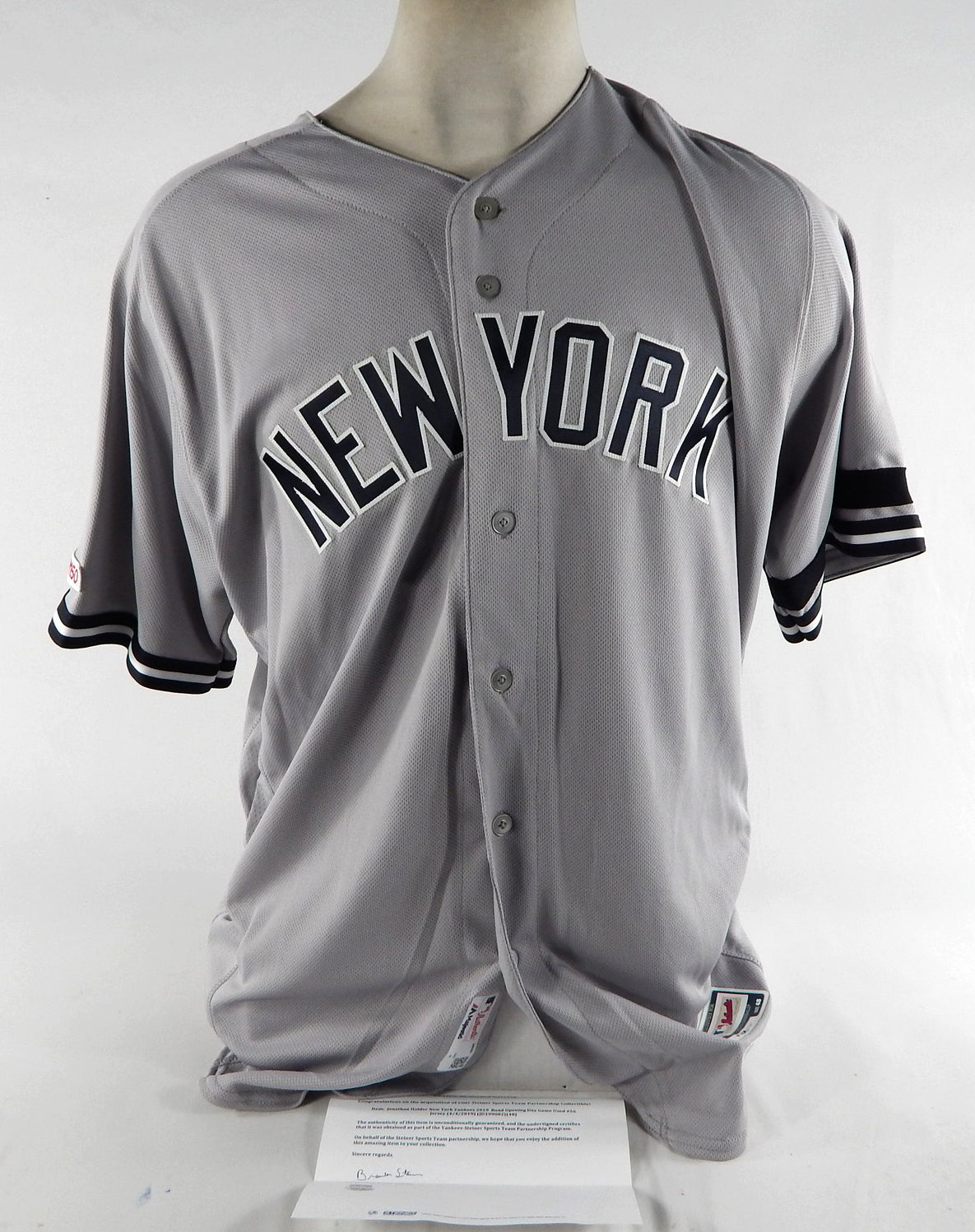 2019 New York Yankees Jonathan Holder #56 Game Issued Grey Jersey 150 P 7