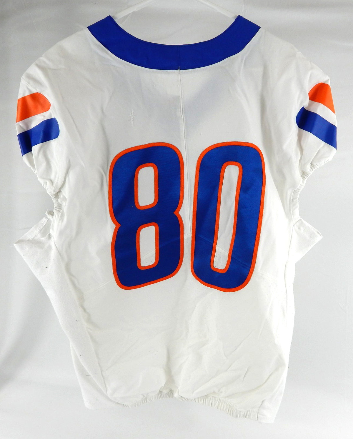 Boise State Broncos #80 Game Used White Jersey Football NP Rem 44 41 Pic2