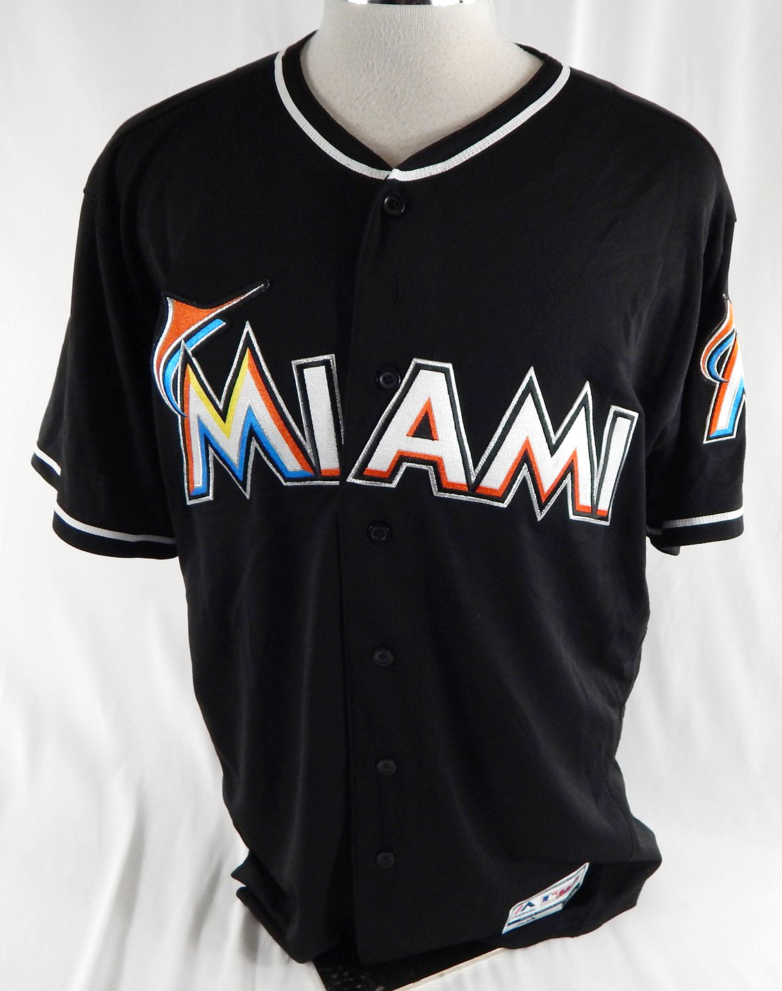 2012-18 Miami Marlins Drew Steckenrider #30 Game Used Black Jersey 48 004