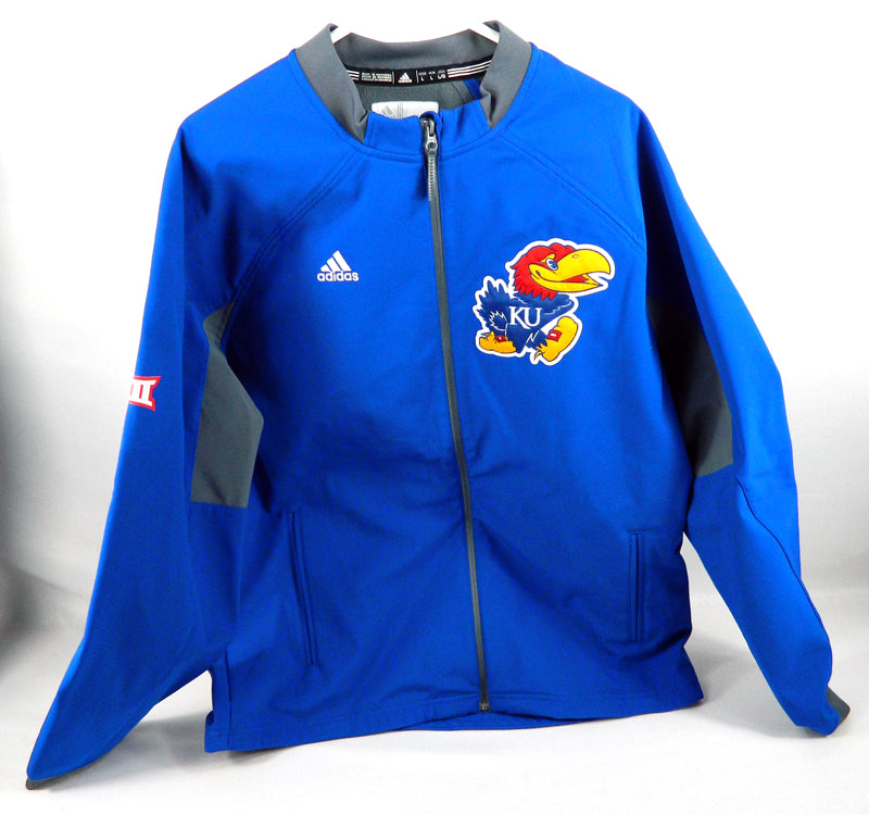 Kansas University Jayhawks Team Issued Blue Warmup Jacket Adidas 2XL