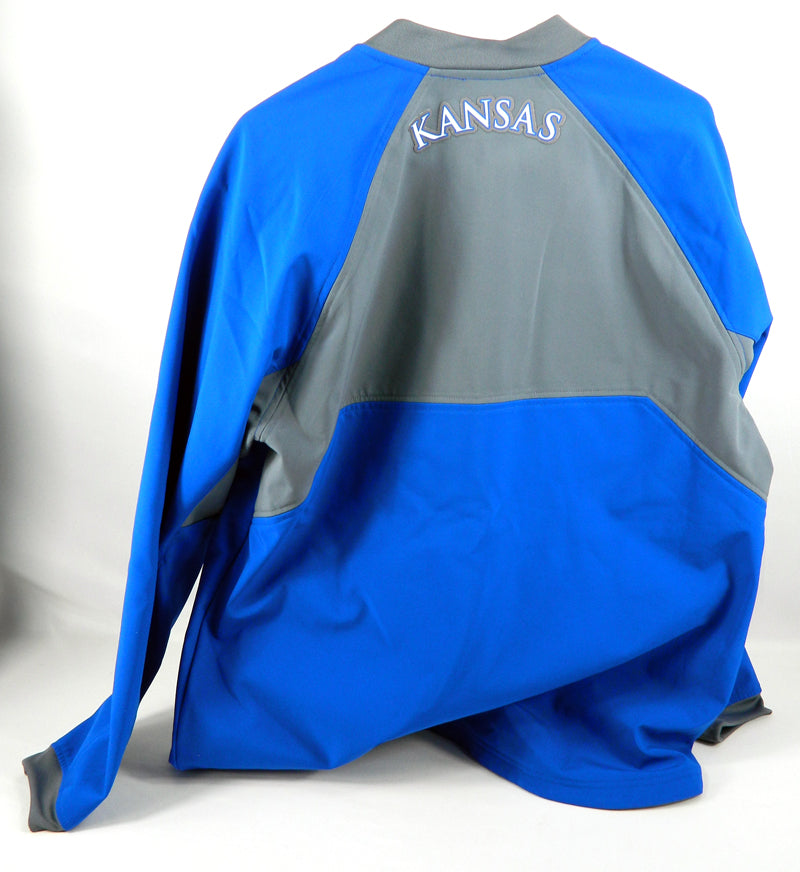 Kansas University Jayhawks Team Issued Blue Warmup Jacket Adidas 2XL Pic2