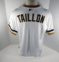 2013 Pittsburgh Pirates Jameson Taillon # Game Issued White Jersey 1970 R TB 151