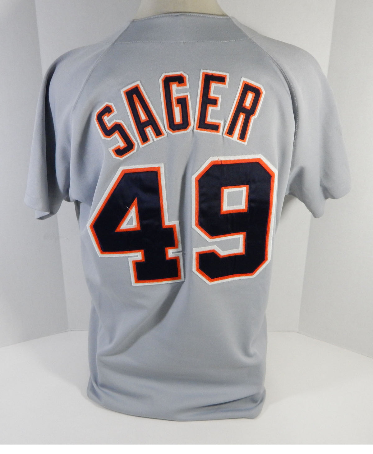 1997 Detroit Tigers AJ Sager #49 Game Used Grey Jersey DP15151