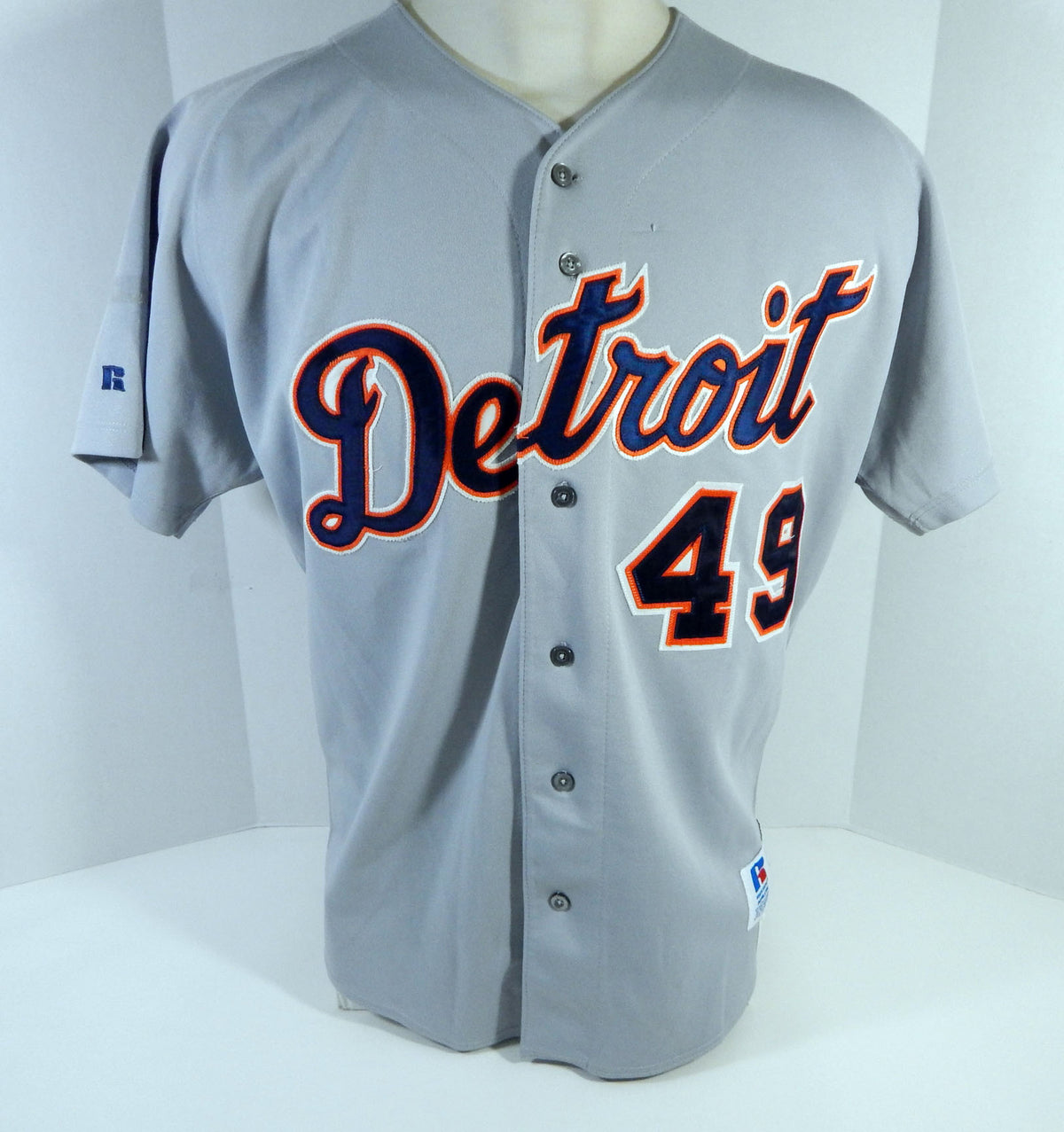 1997 Detroit Tigers AJ Sager #49 Game Used Grey Jersey DP15151 Pic2