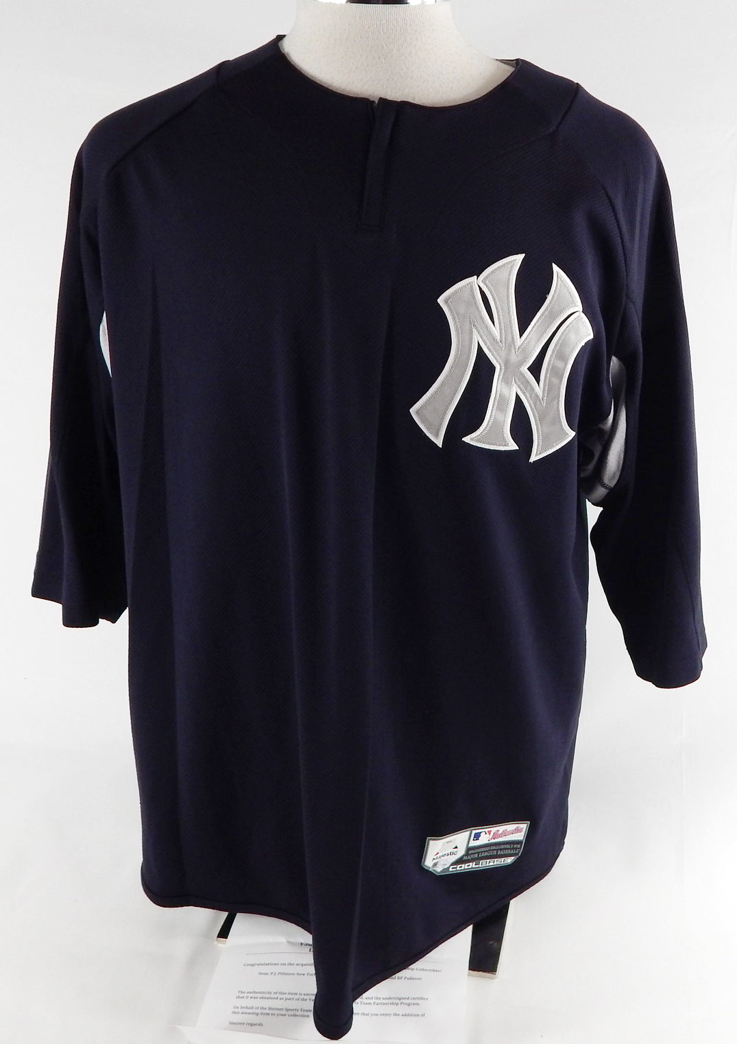 2018 New York Yankees P.J. Pilittere #63 Game Issued Used Navy Pullover Jersey 2