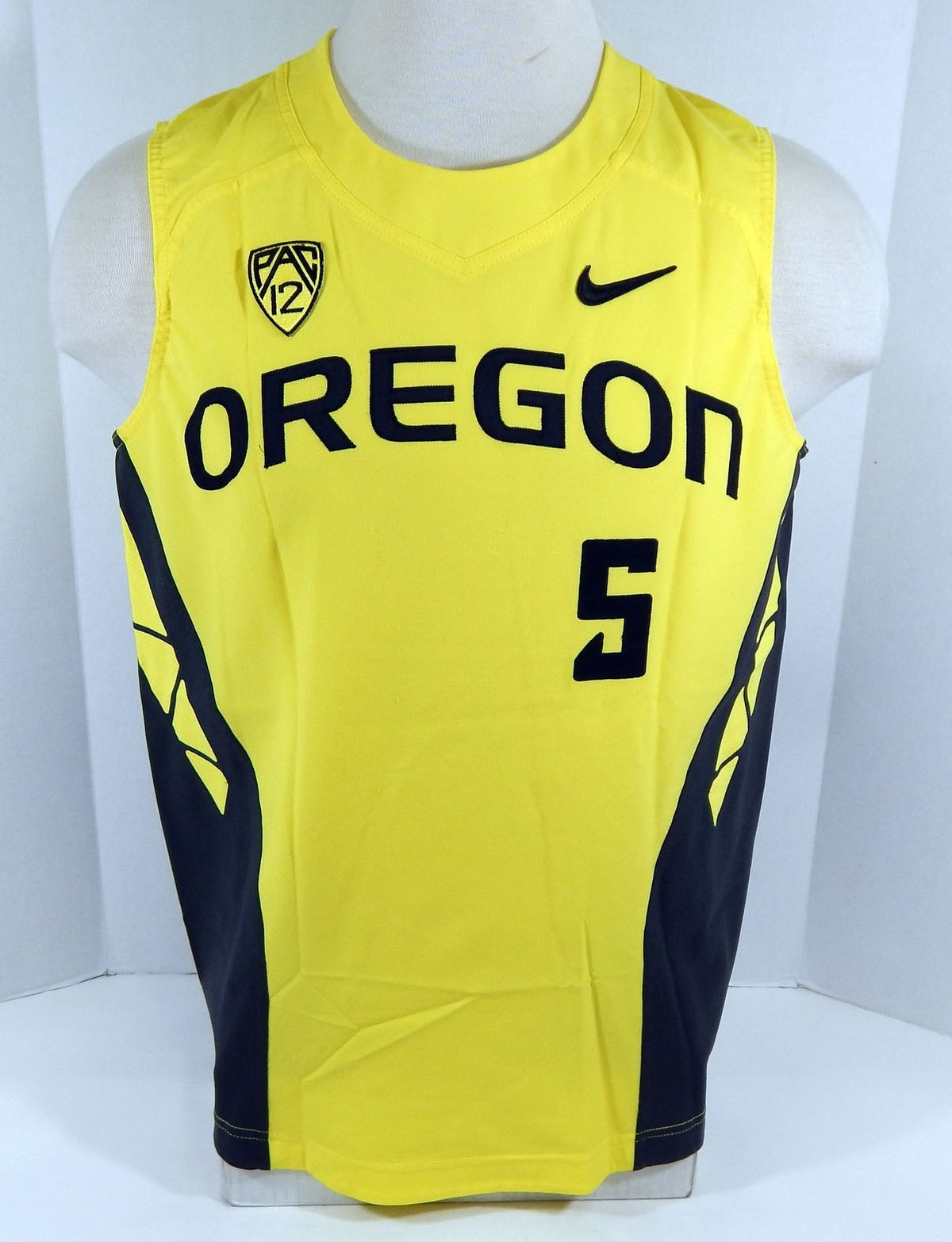 2014-17 Oregon Ducks #5 Game Used Yellow Jersey Vest Baseball Jersey 46 699