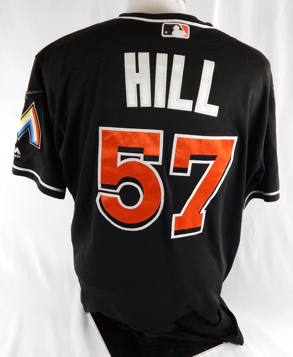 2012-18 Miami Marlins Hill #57 Game Used Black Jersey 46 008 Pic2