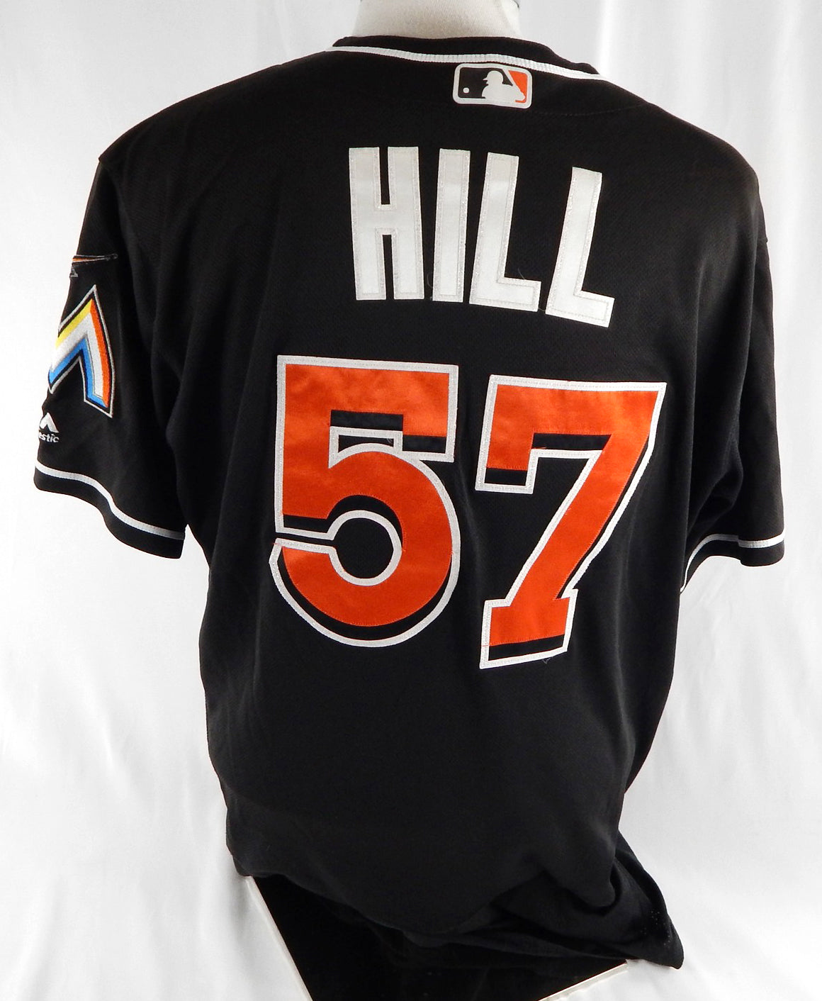 2012-18 Miami Marlins Hill #57 Game Used Black Jersey 46 008 Pic2