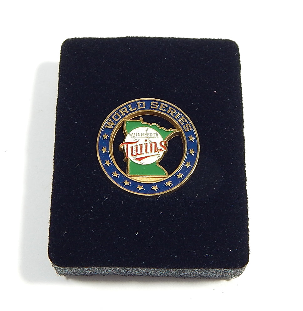 1991 Minnesota Twins MLB World Series Vintage Press Pin In Original Case