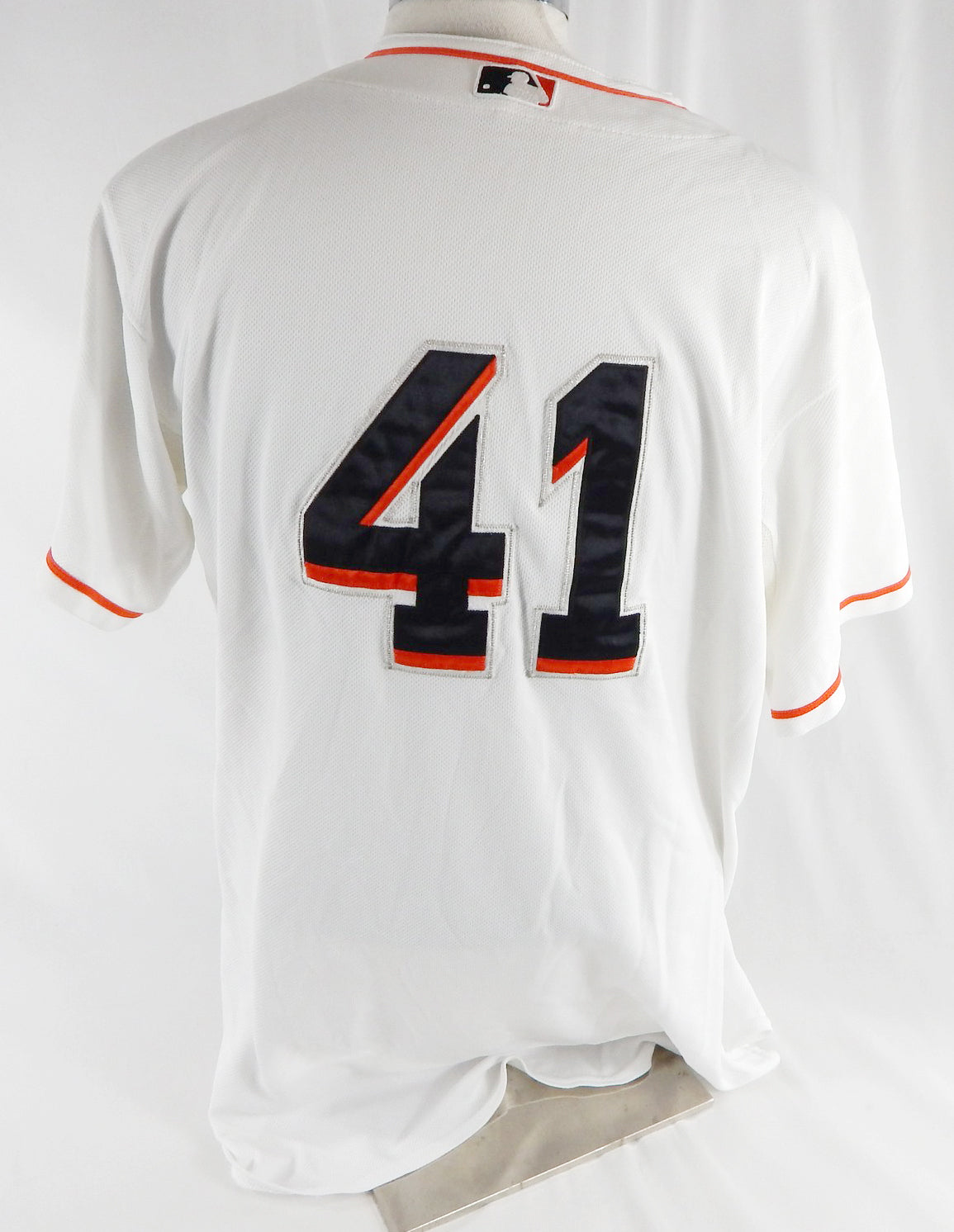 2012-18 Miami Marlins #41 Game Used White Jersey 48 009 Pic2