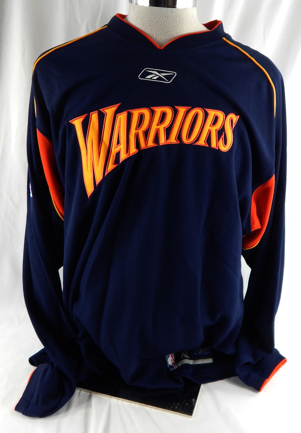 2001-06 Golden State Warriors Game Issued Navy Shooting Shirt XL 000