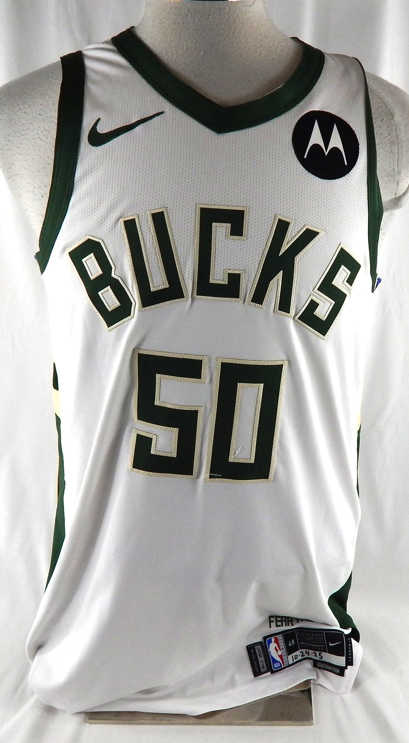 2025-26 Milwaukee Bucks Cole Anthony #50 Game Used White Jersey Associ  23 Pts