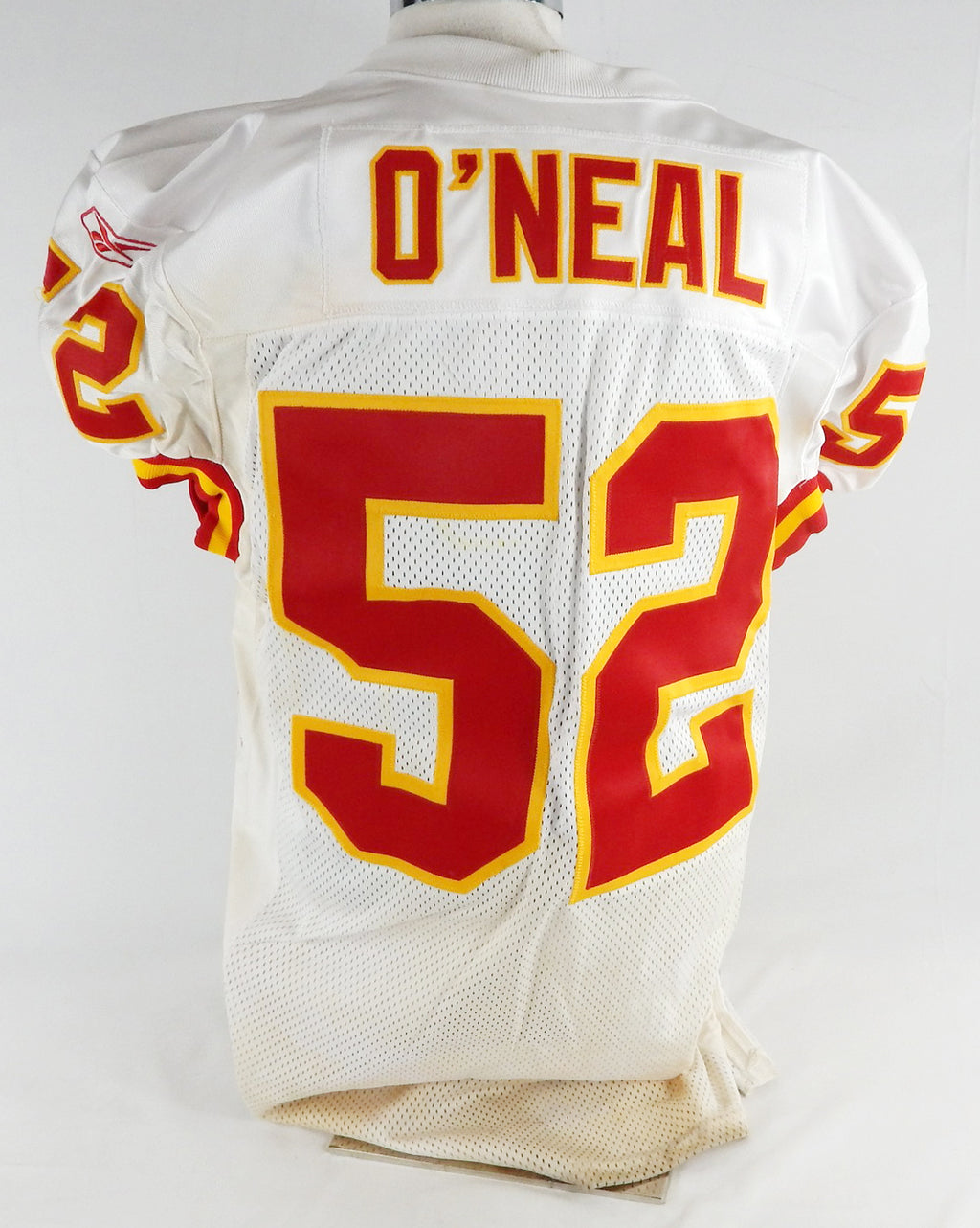 2001 Kansas City Chiefs Andre O'Neal #52 Game Issued White Jersey 48 305 Pic2