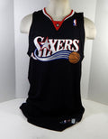 2007-08 Philadelphia 76ers Blank Game Issued Black Jersey 48 165
