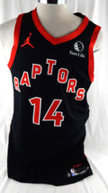 2025-26 Toronto Raptors Ja'Kobe Walter #14 Game Used Black Jersey Statement 13 P