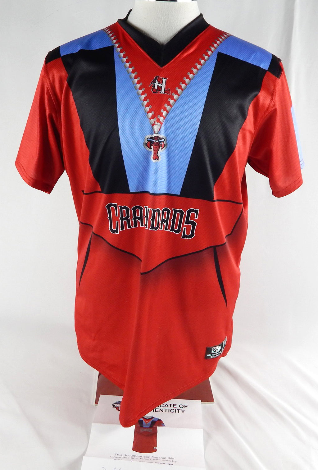 2024 Hickory Crawdads Bat Boy #BB Game Used Red Jersey 80s Night 44 127