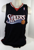 2007-08 Philadelphia 76ers Blank Game Issued Black Jersey 52 173
