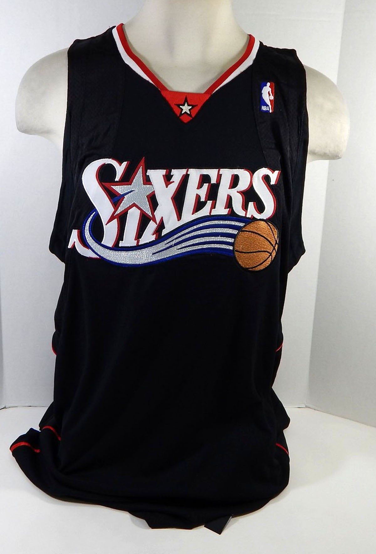 2007-08 Philadelphia 76ers Blank Game Issued Black Jersey 52 173
