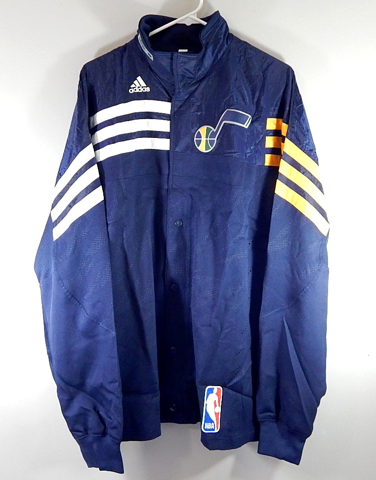 Utah Jazz Adidas NBA Authentics Team Issued Warm Up Jacket 3XL +2" Navy New
