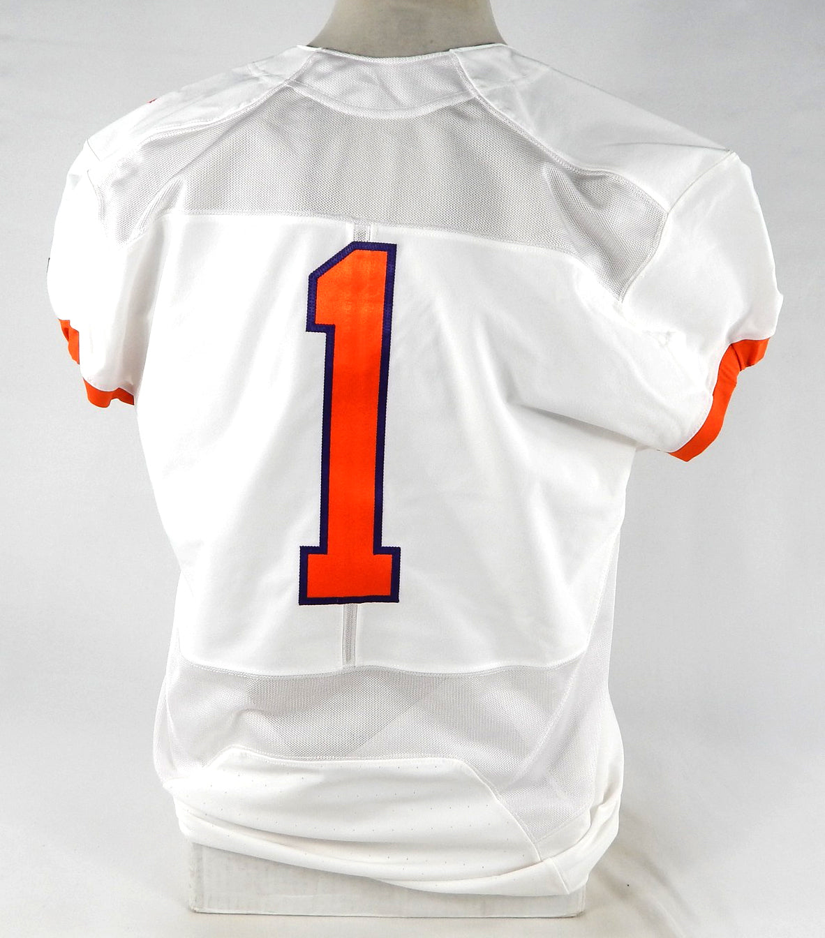 2016 Clemson Tigers #1 Game Used White Jersey 48 DP77736 Pic2