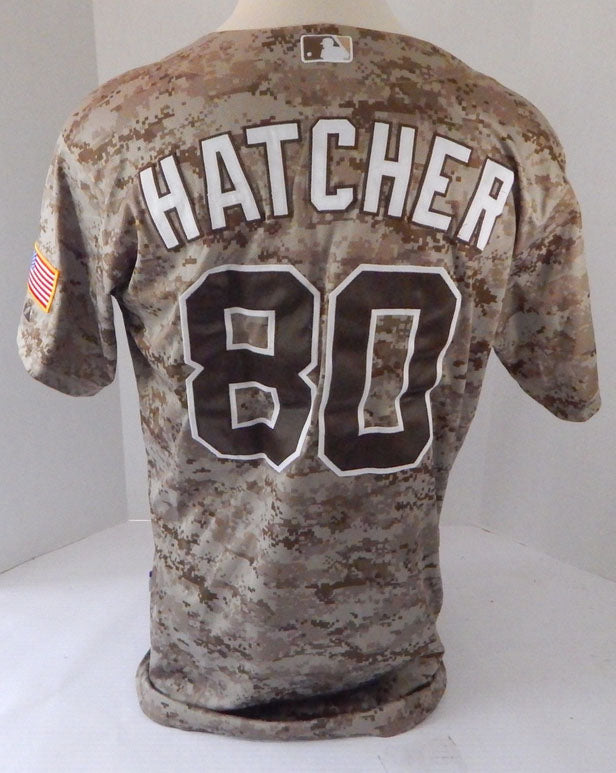 2013 San Diego Padres Justin Hatcher #80 Game Used Brown Digital Camo Jersey 182