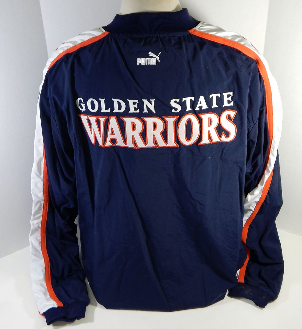 2000-01 Golden State Warriors Game Issued Navy Warm Up Jacket 52 182 Pic2