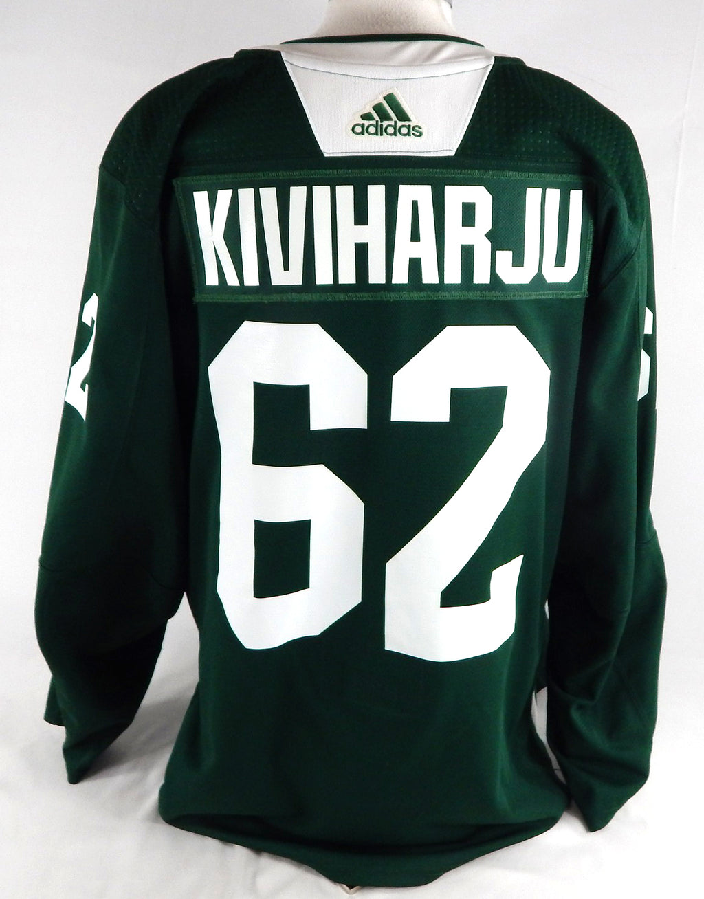 2024 Minnesota Wild Aron Kiviharju #62 Game Issued Used Green Practice Jersey DC Pic2