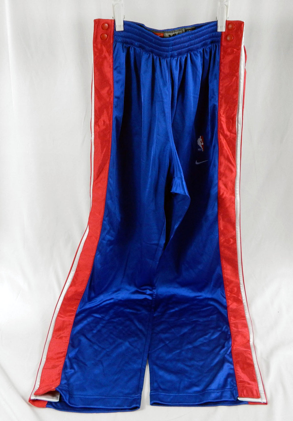 2001-04 Detroit Pistons #14 Game Used Blue Basketball Warm Up Pants XL 99