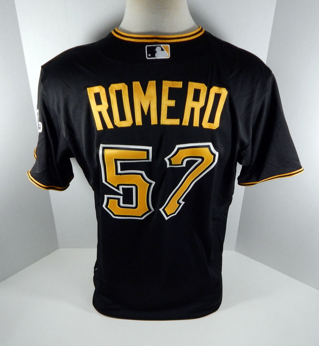 2015 Pittsburgh Pirates Deibinson Romero #57 Game Issued Black Jersey PITT33170