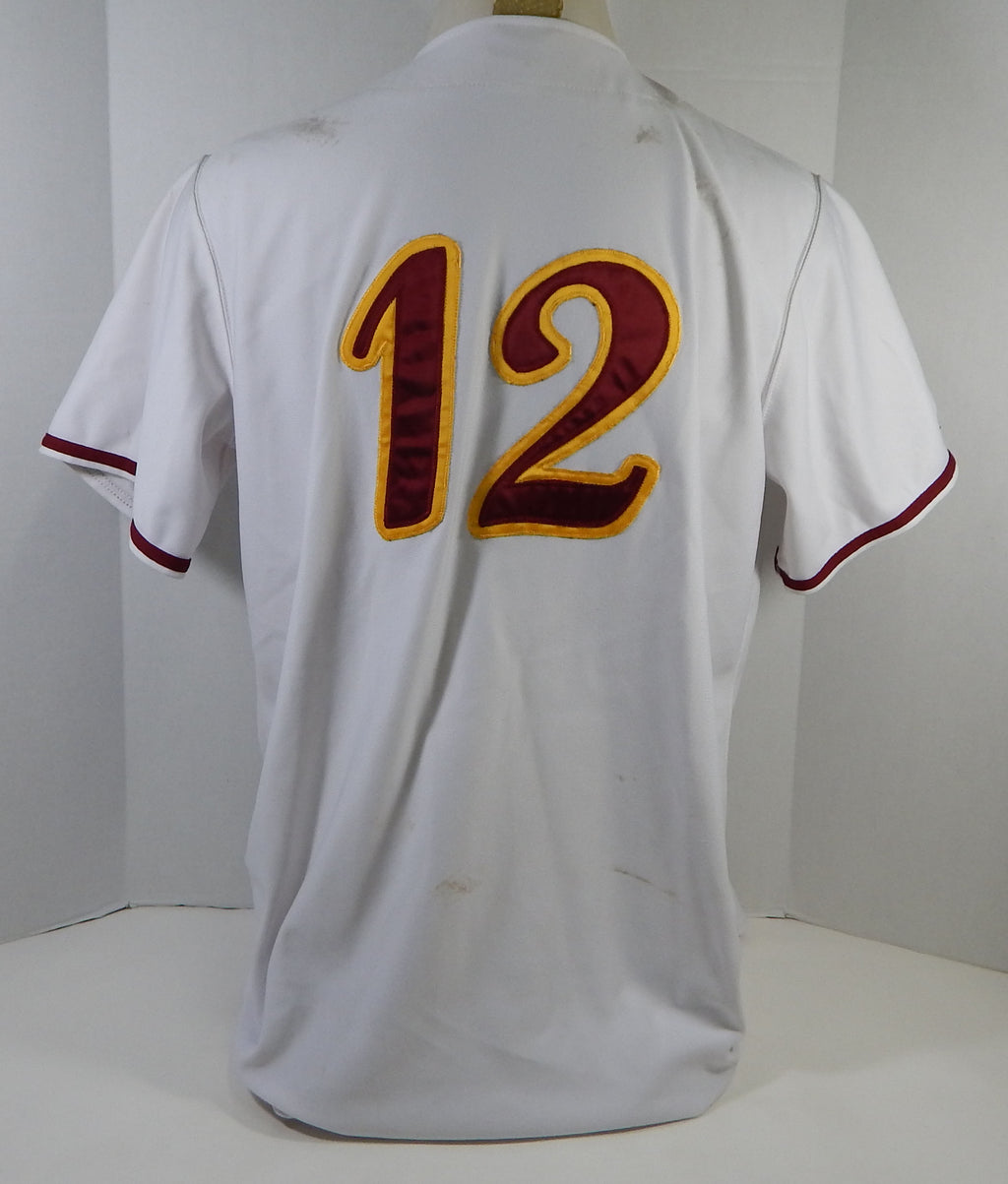 2012 Abilene Prairie Dogs Bobby Brown #12 Game Used White Jersey ULB 48 DP15914