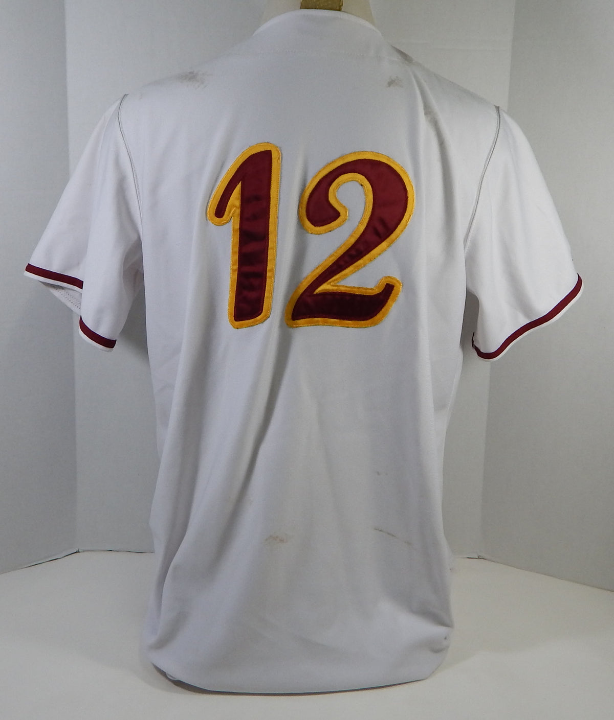2012 Abilene Prairie Dogs Bobby Brown #12 Game Used White Jersey ULB 48 DP15914