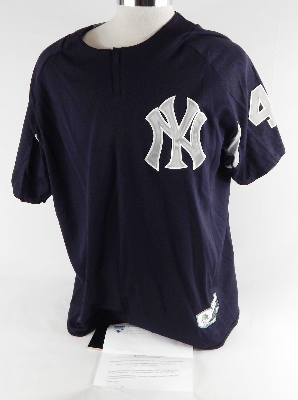 2018 New York Yankees Jordan Montgomery #47 Game Issued Navy Pullover Jersey 2