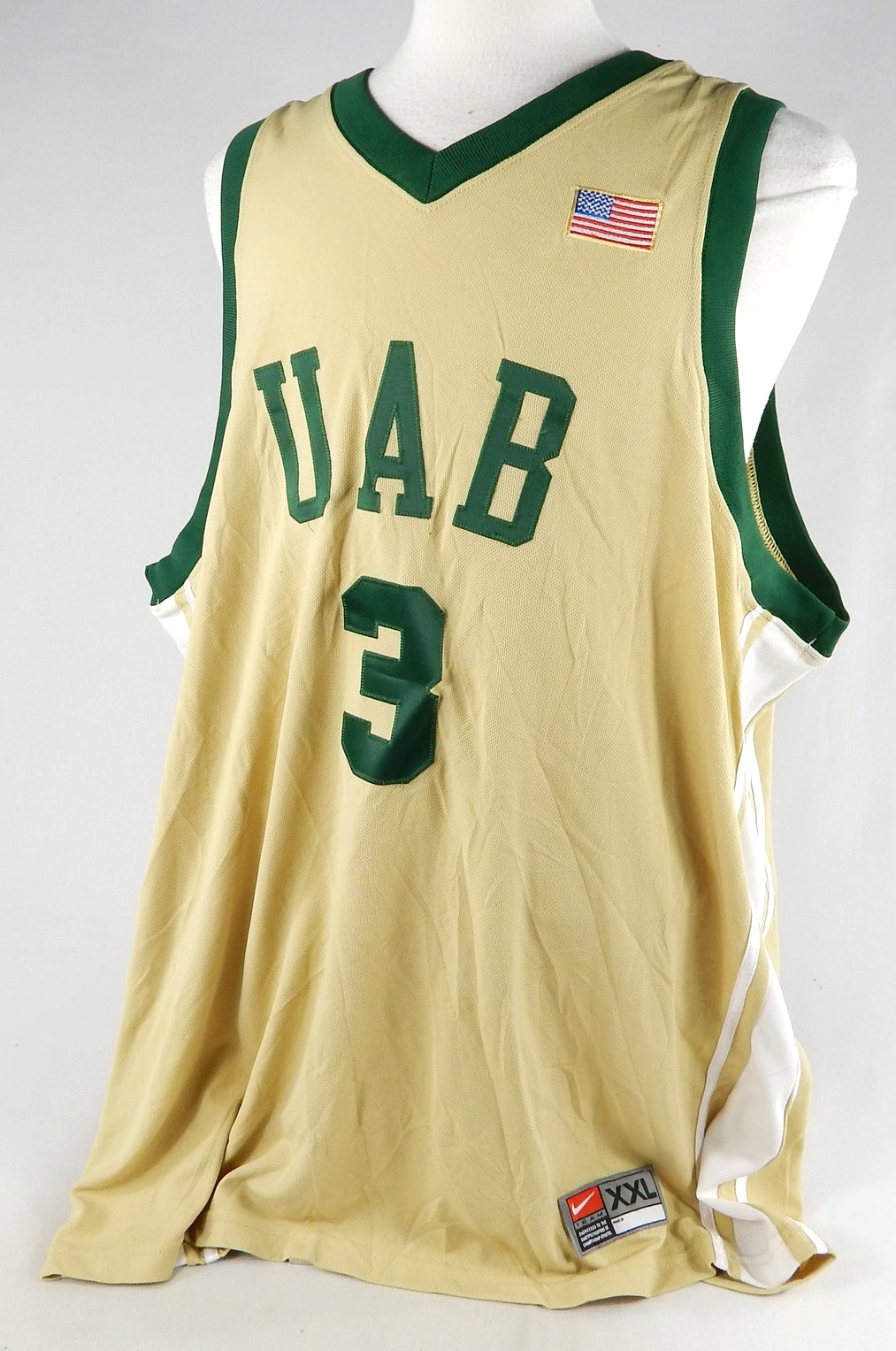 2000s UAB Blazers #3 Game Issued Gold Jersey XXL 422