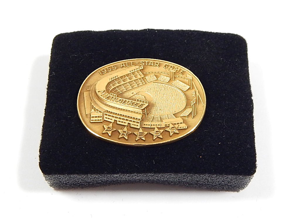 1955 Milwaukee Braves MLB All Star Game Vintage Balfour Press Pin In Case