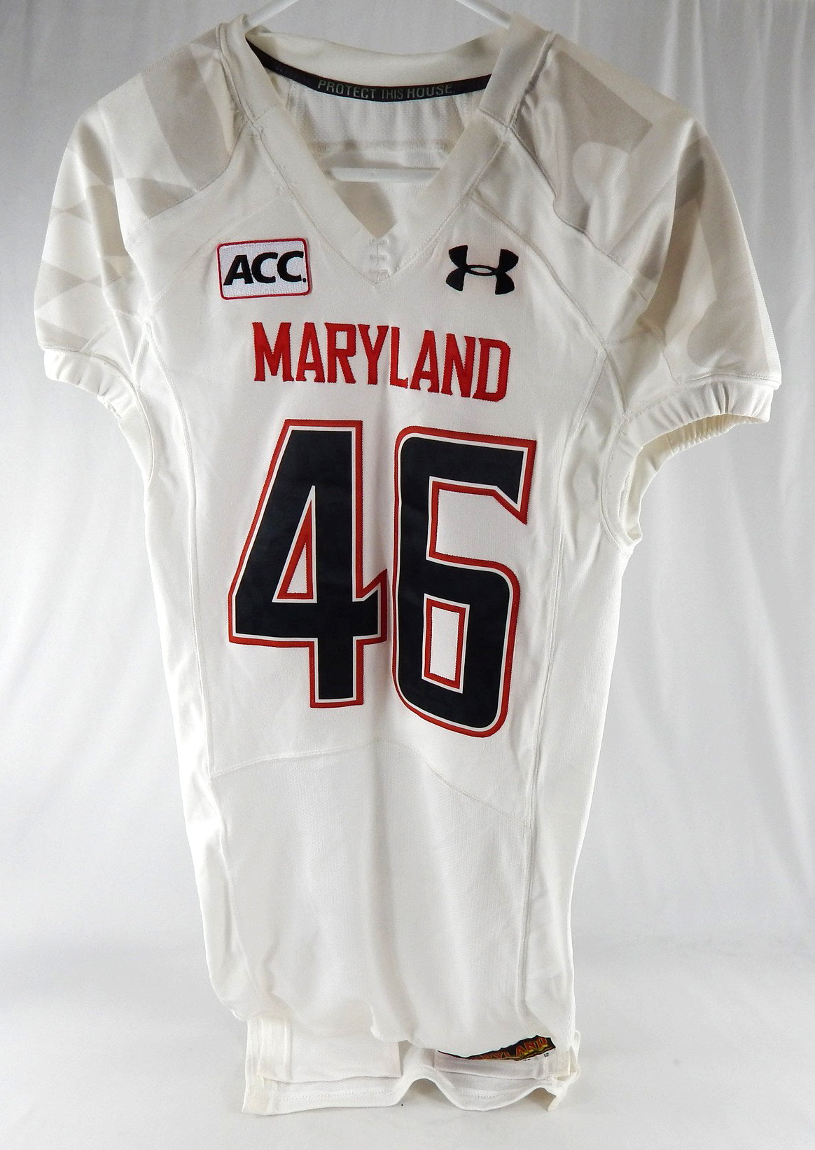2012 Maryland Terrapins Kwabena Ofori #46 Game Issued White Jersey 42 582
